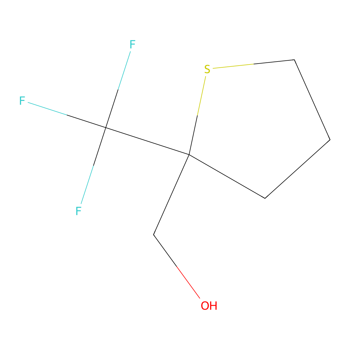 [2-(Trifluoromethyl)thiolan-2-yl]methanol molecular structure, CAS 2751616-29-0