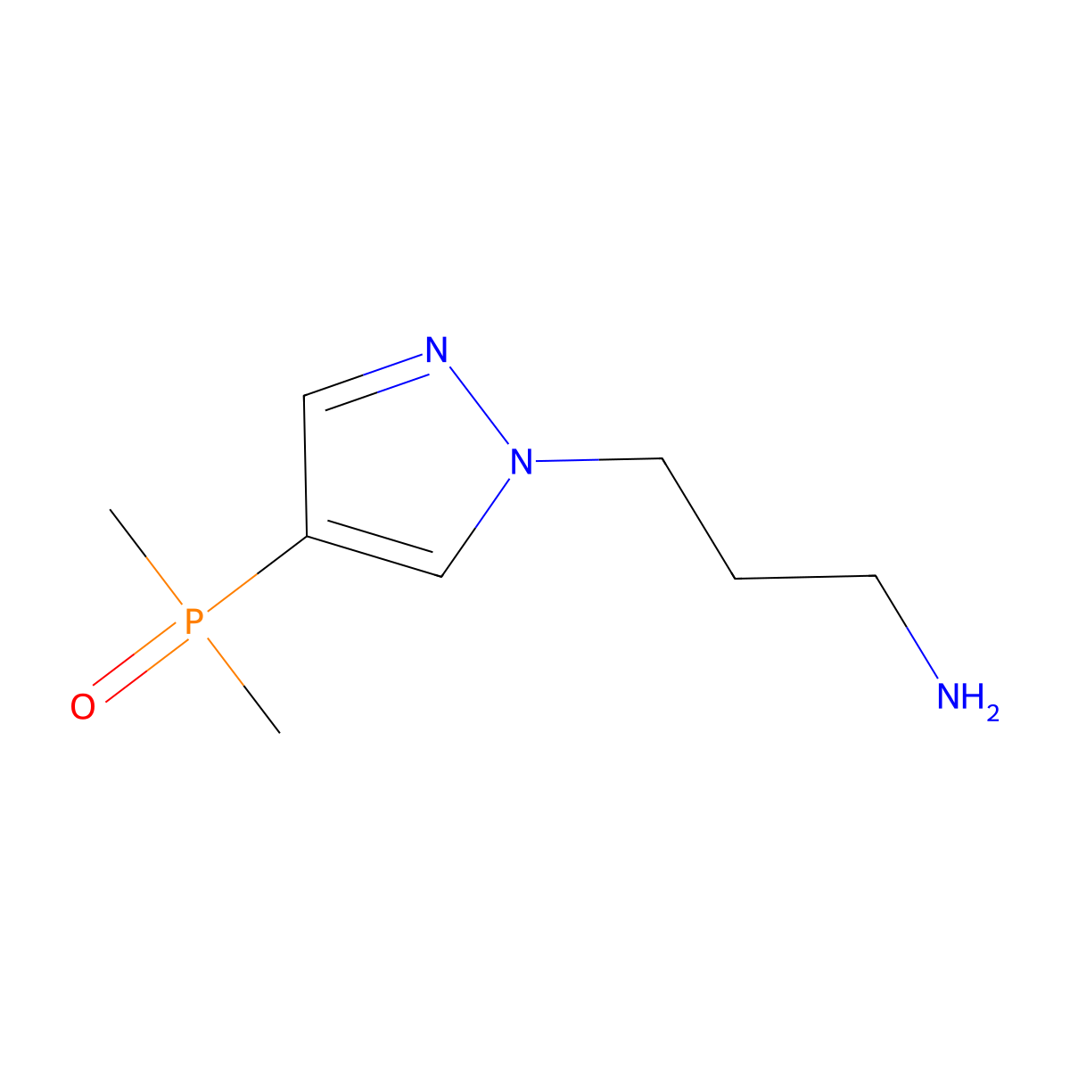 3-[4-(dimethylphosphoryl)-1H-pyrazol-1-yl]propan-1-amine molecular structure, CAS 2751619-87-9