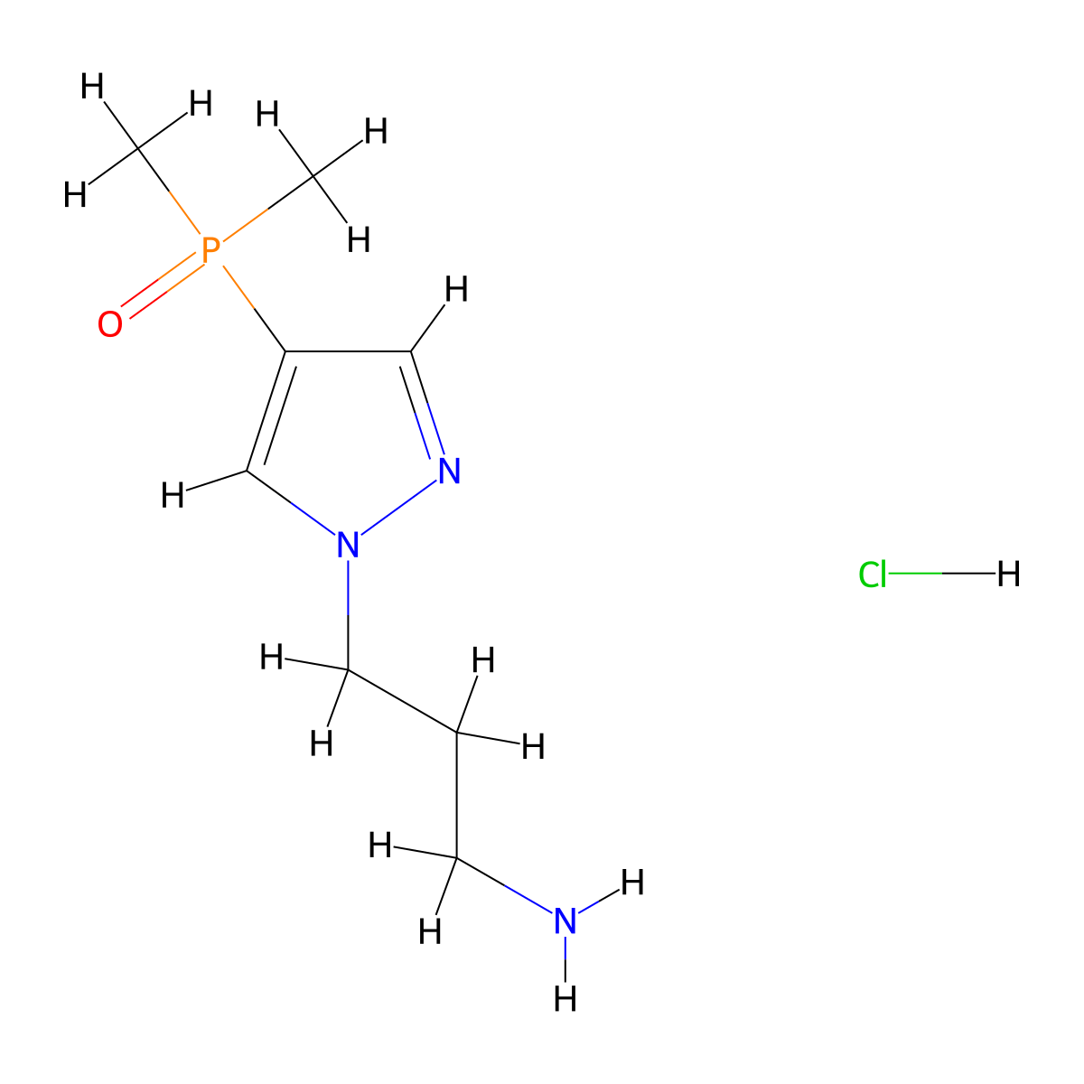 3-[4-(dimethylphosphoryl)-1H-pyrazol-1-yl]propan-1-aminehydrochloride molecular structure, CAS 2751619-88-0