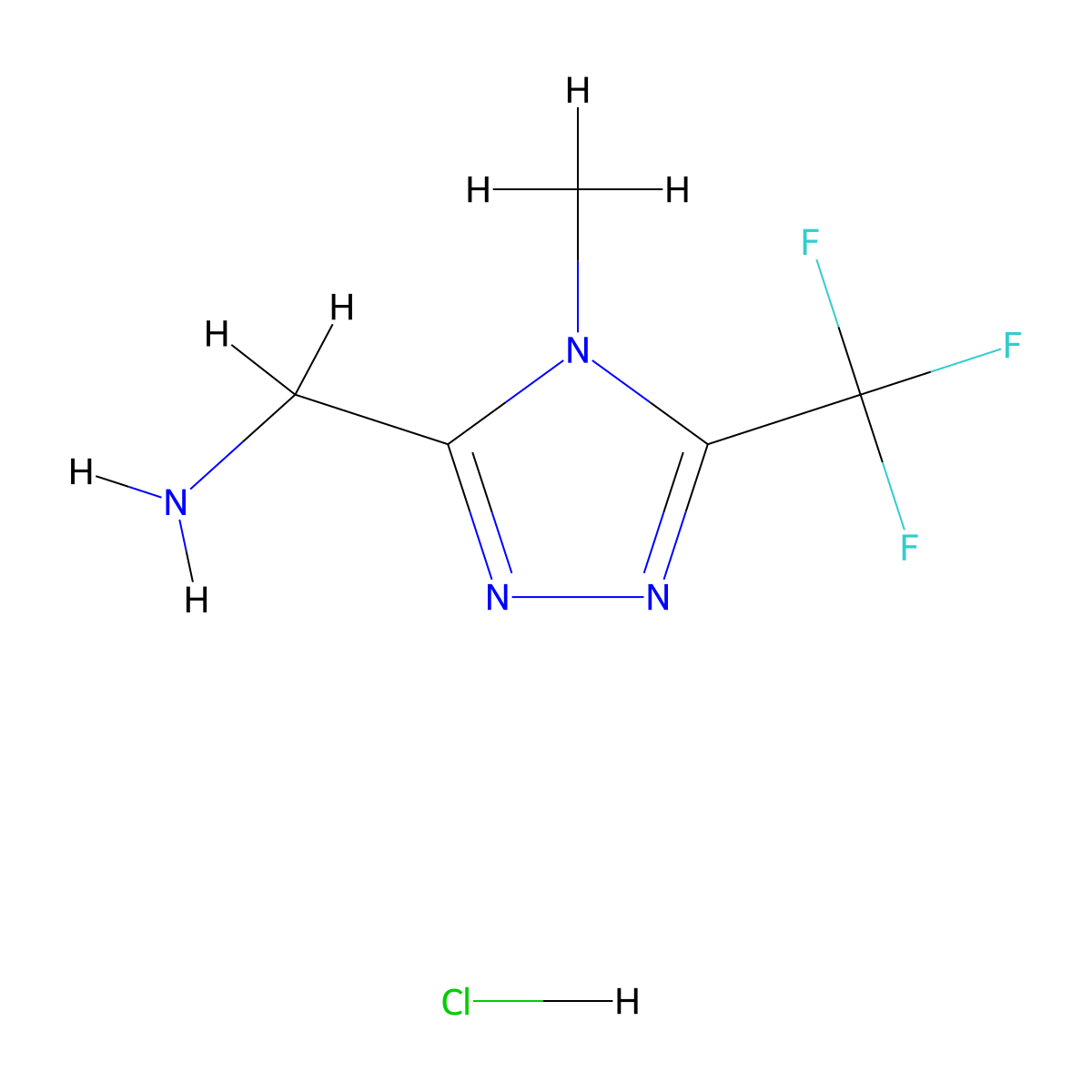 1-[4-methyl-5-(trifluoromethyl)-4H-1,2,4-triazol-3-yl]methanamine hydrochloride molecular structure, CAS 2751619-95-9