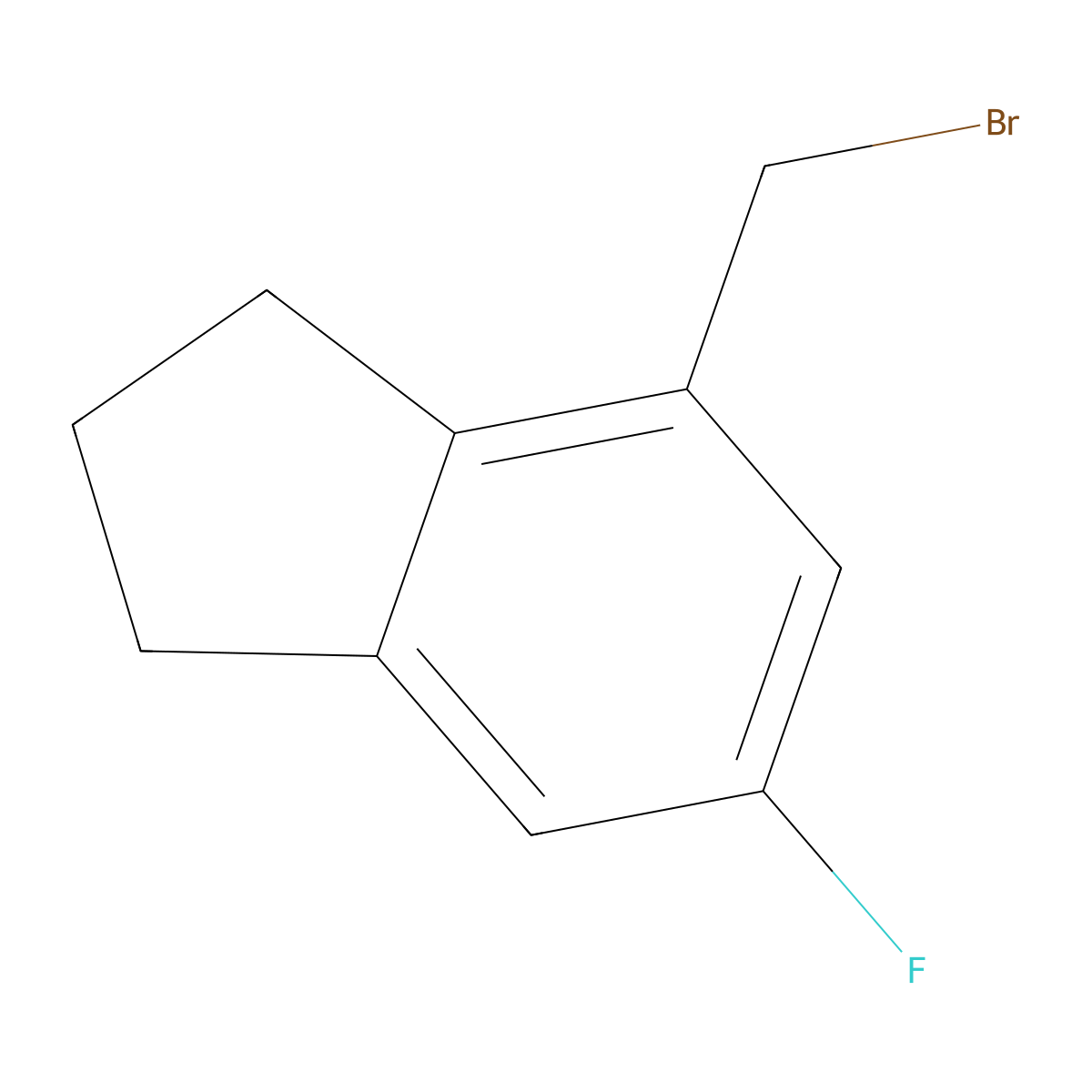 4-(bromomethyl)-6-fluoro-2,3-dihydro-1H-indene molecular structure, CAS 2751620-04-7