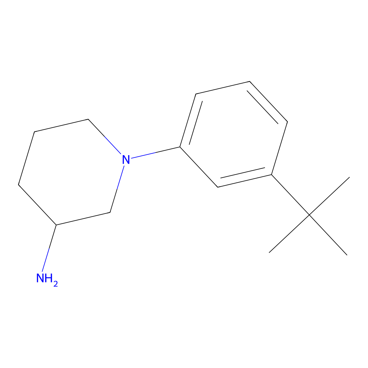 1-(3-Tert-butylphenyl)piperidin-3-amine molecular structure, CAS 2751620-09-2