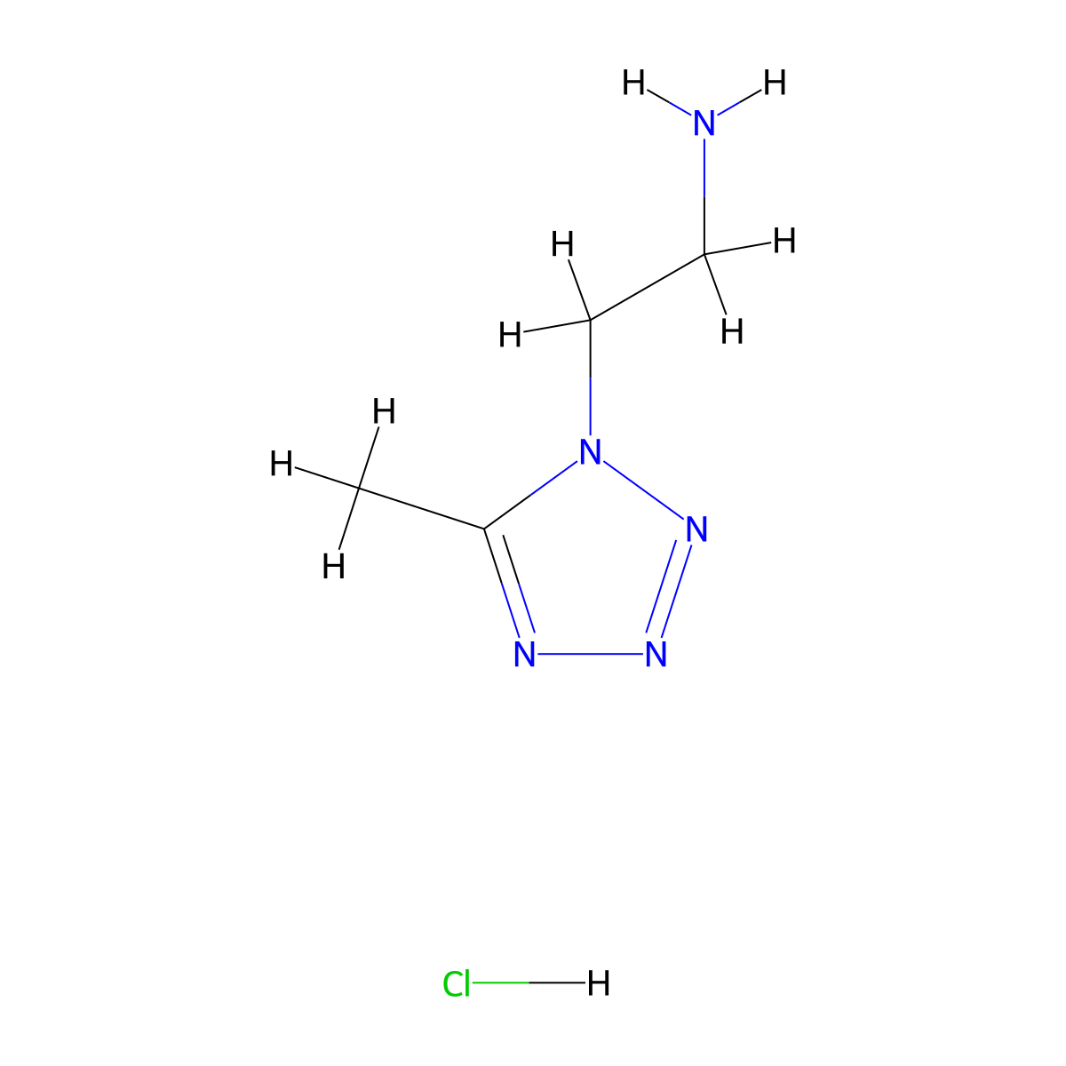 2-(5-methyl-1H-1,2,3,4-tetrazol-1-yl)ethan-1-aminehydrochloride molecular structure, CAS 2751620-10-5