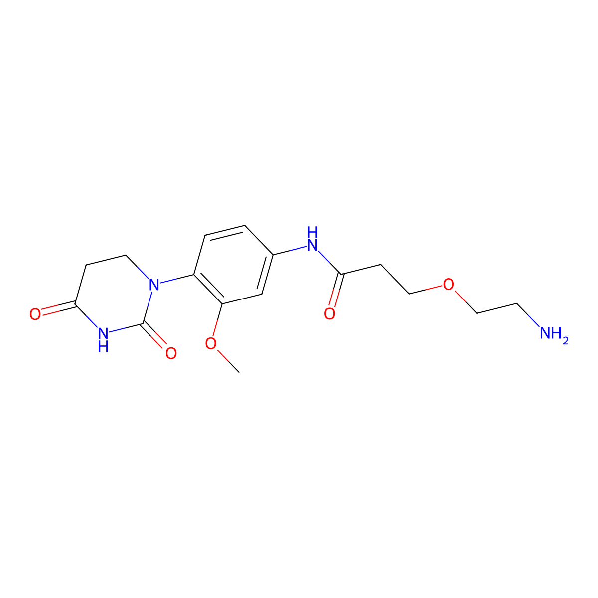3-(2-aminoethoxy)-N-[4-(2,4-dioxo-1,3-diazinan-1-yl)-3-methoxyphenyl]propanamide molecular structure, CAS 2751620-13-8