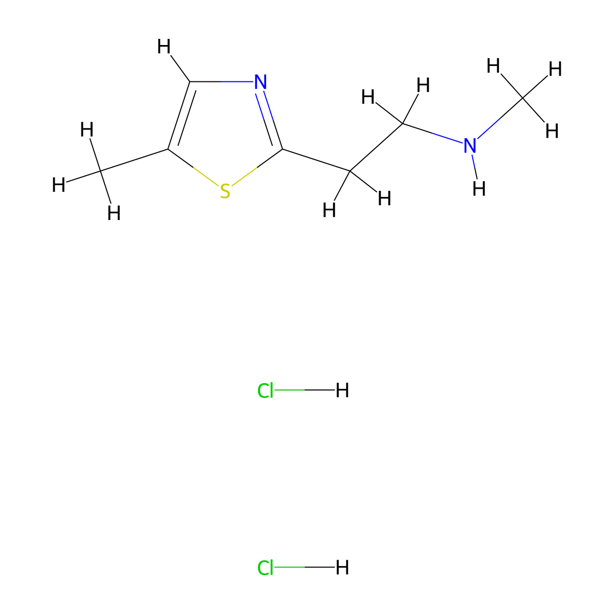 Methyl[2-(5-methyl-1,3-thiazol-2-yl)ethyl]aminedihydrochloride molecular structure, CAS 2751620-17-2
