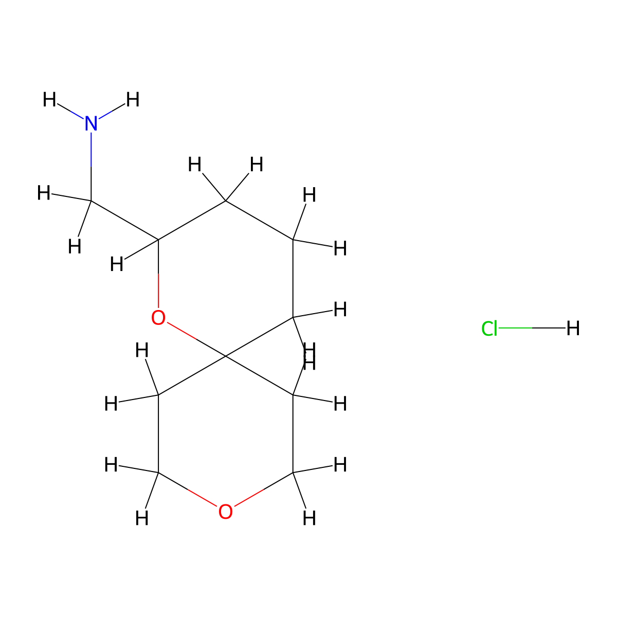 1-{1,9-Dioxaspiro[5.5]undecan-2-yl}methanaminehydrochloride molecular structure, CAS 2751620-19-4