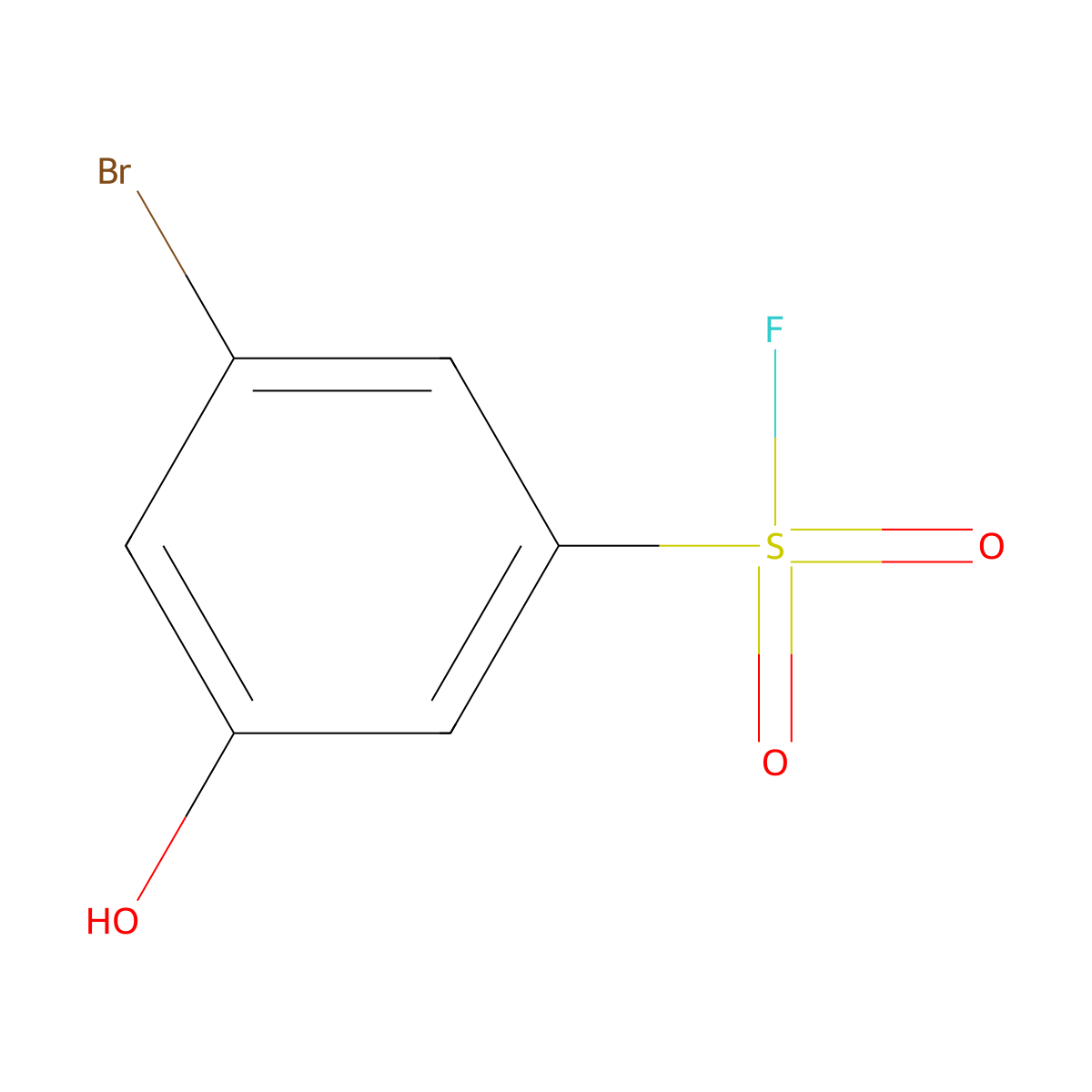 3-Bromo-5-hydroxybenzene-1-sulfonylfluoride molecular structure, CAS 2751620-25-2