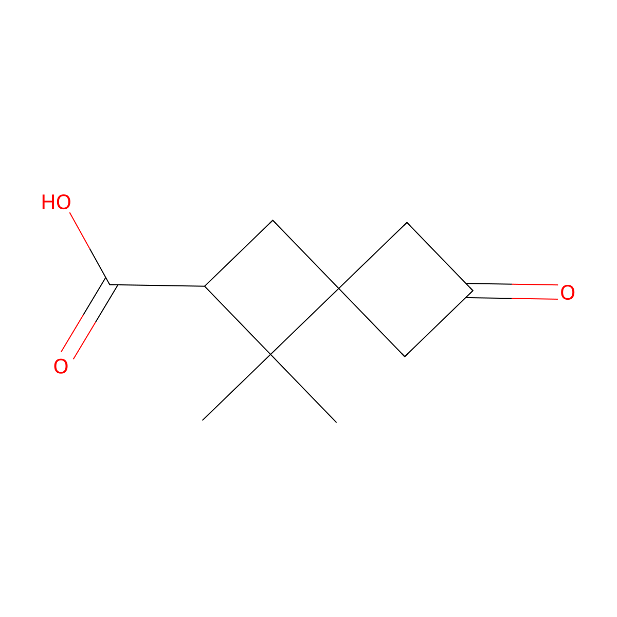 1,1-Dimethyl-6-oxospiro[3.3]heptane-2-carboxylicacid molecular structure, CAS 2751620-31-0