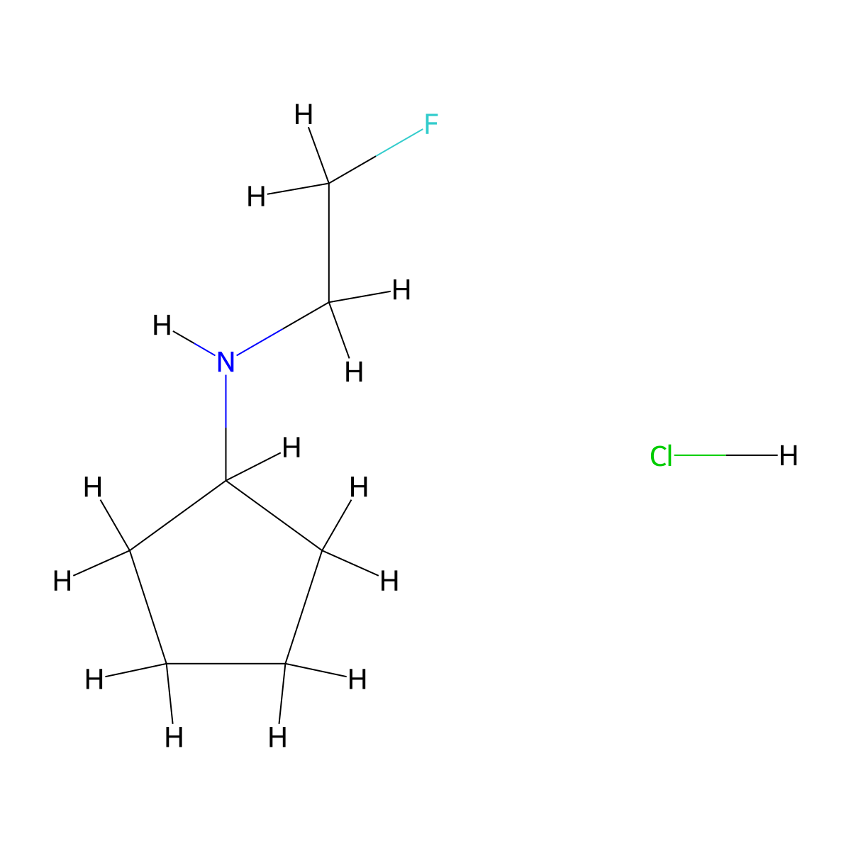 N-(2-fluoroethyl)cyclopentanamine hydrochloride molecular structure, CAS 2751620-35-4
