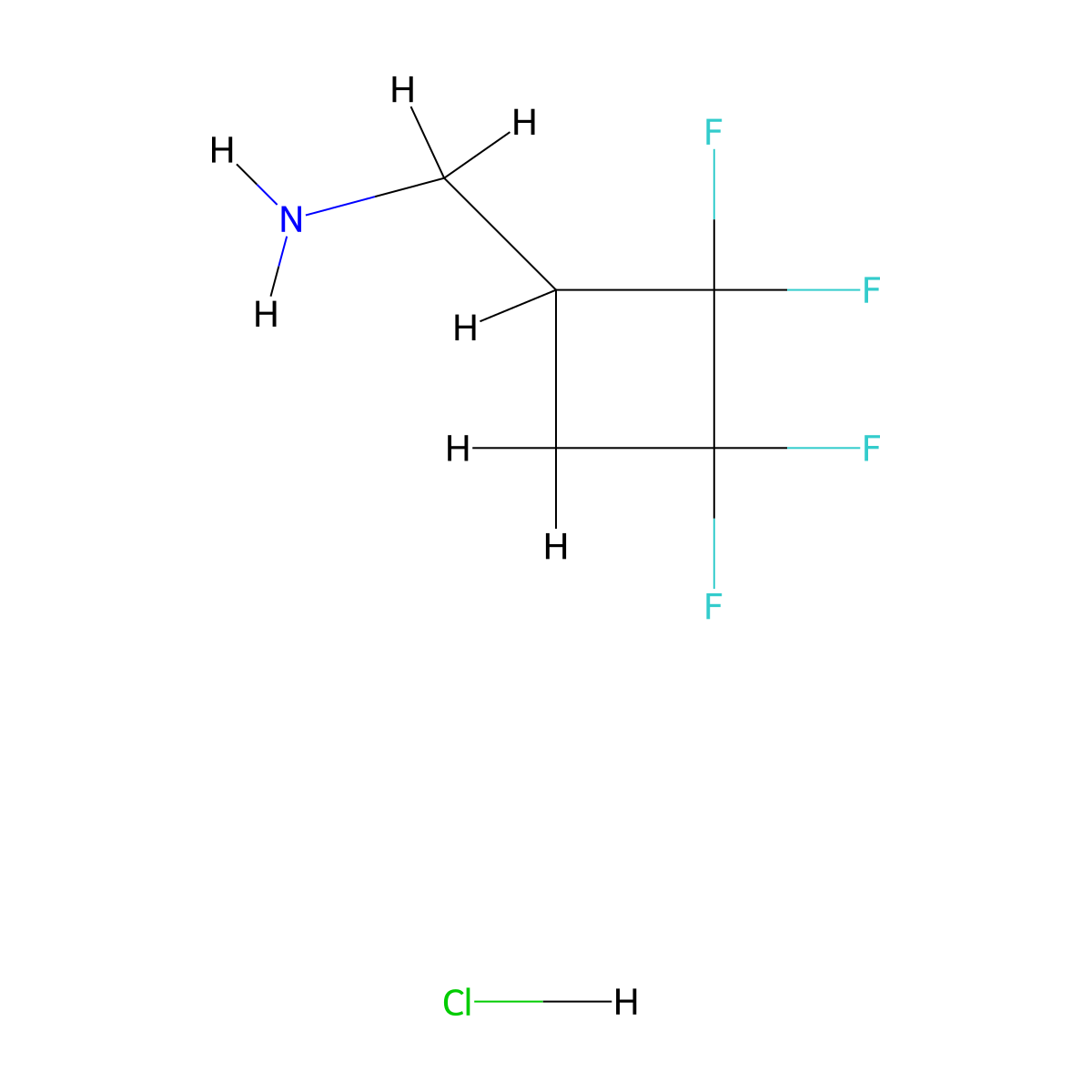 1-(2,2,3,3-Tetrafluorocyclobutyl)methanaminehydrochloride molecular structure, CAS 2751620-37-6