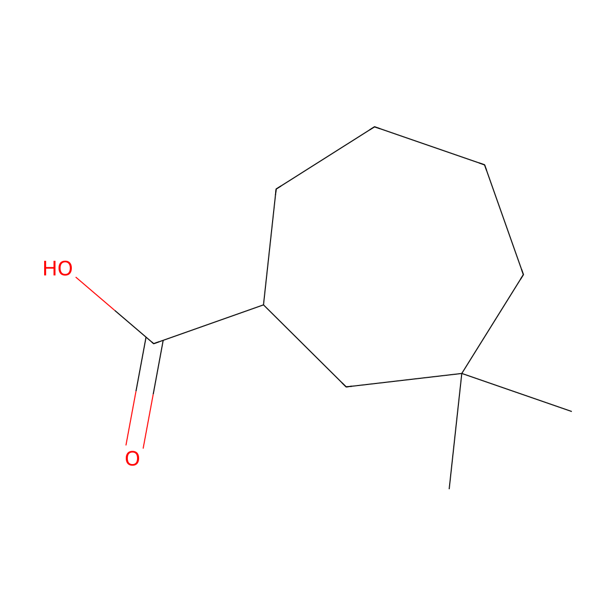 3,3-Dimethylcycloheptane-1-carboxylicacid molecular structure, CAS 2751620-41-2