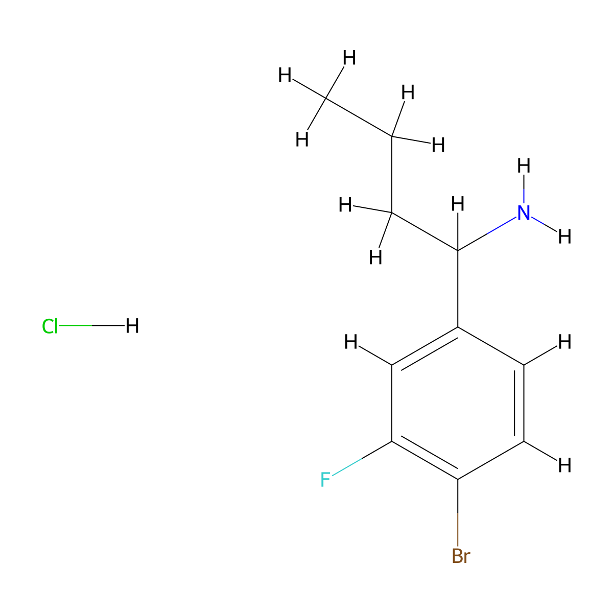 1-(4-Bromo-3-fluorophenyl)butan-1-aminehydrochloride molecular structure, CAS 2751620-42-3