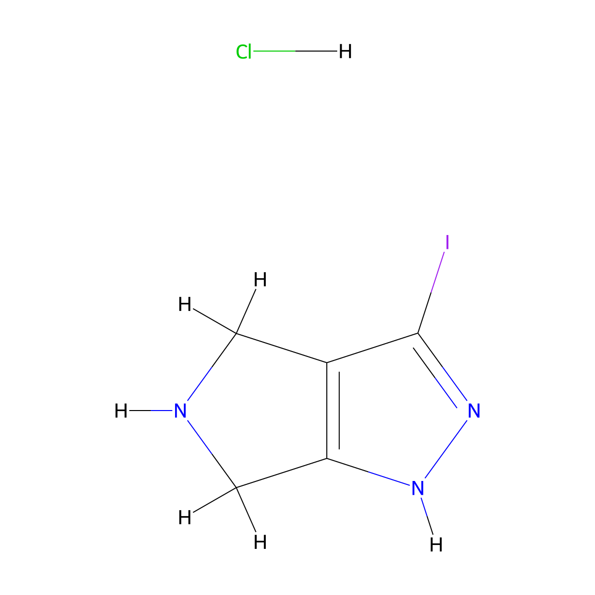 3-iodo-2H,4H,5H,6H-pyrrolo[3,4-c]pyrazole hydrochloride molecular structure, CAS 2751620-43-4