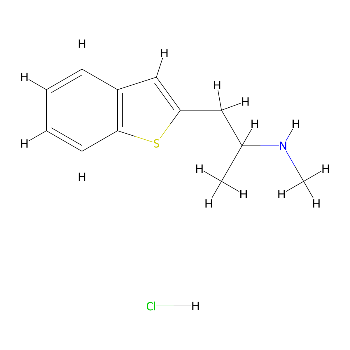 [1-(1-Benzothiophen-2-yl)propan-2-yl](methyl)aminehydrochloride molecular structure, CAS 2751620-44-5