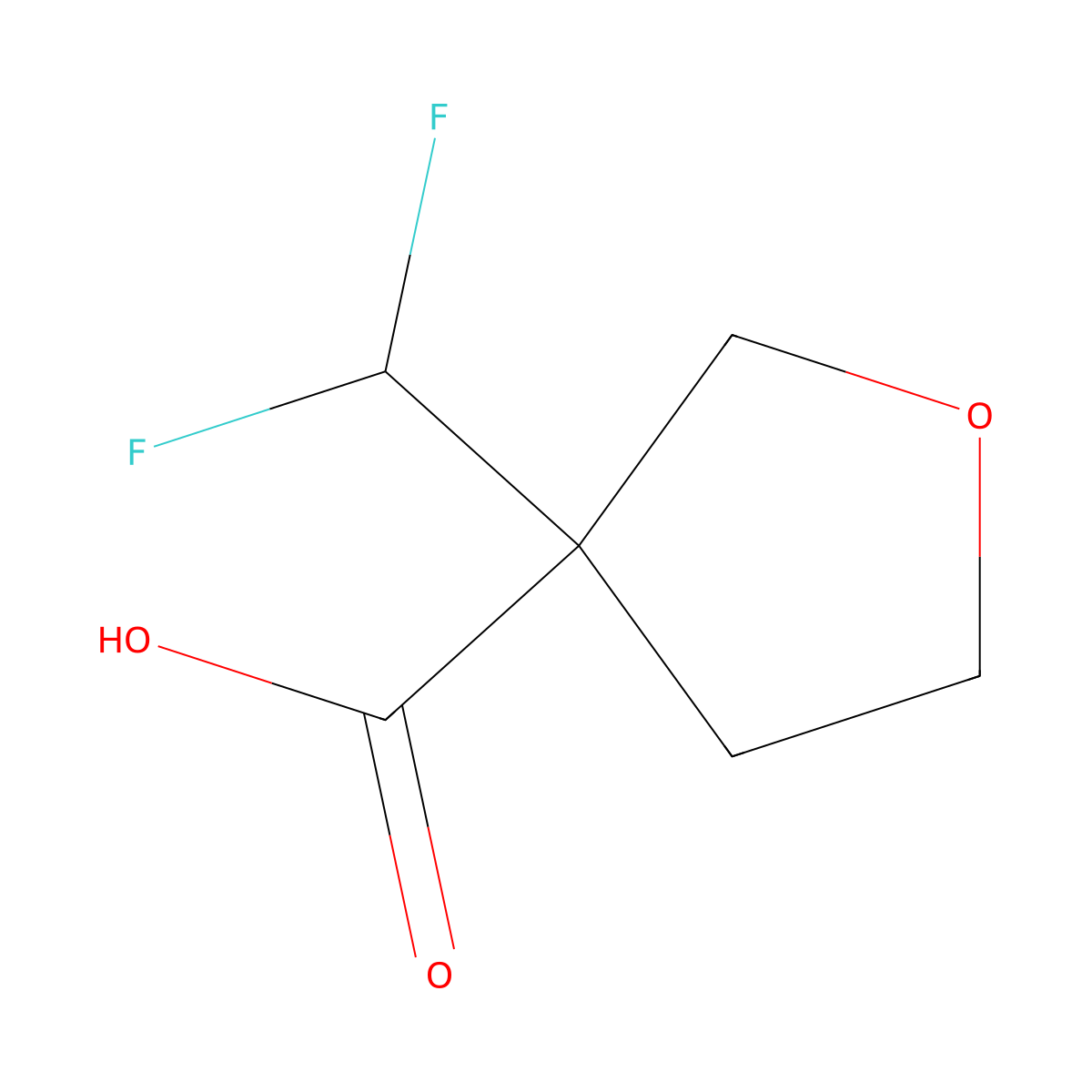 3-(Difluoromethyl)tetrahydrofuran-3-carboxylic acid molecular structure, CAS 2751620-45-6