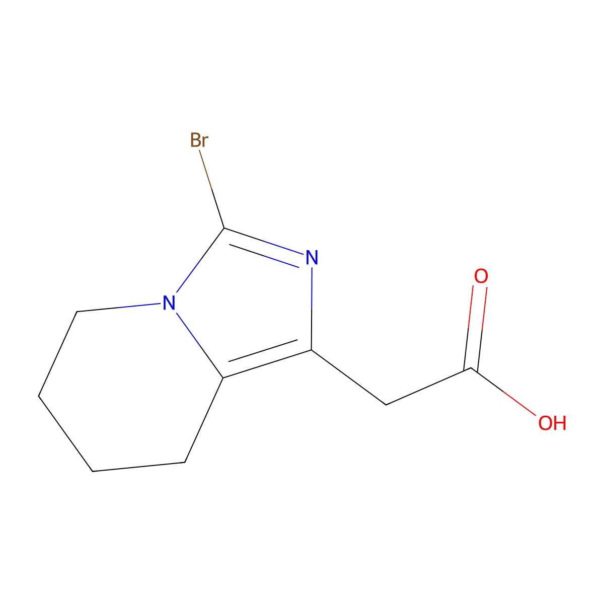 2-{3-bromo-5H,6H,7H,8H-imidazo[1,5-a]pyridin-1-yl}acetic acid molecular structure, CAS 2751620-48-9