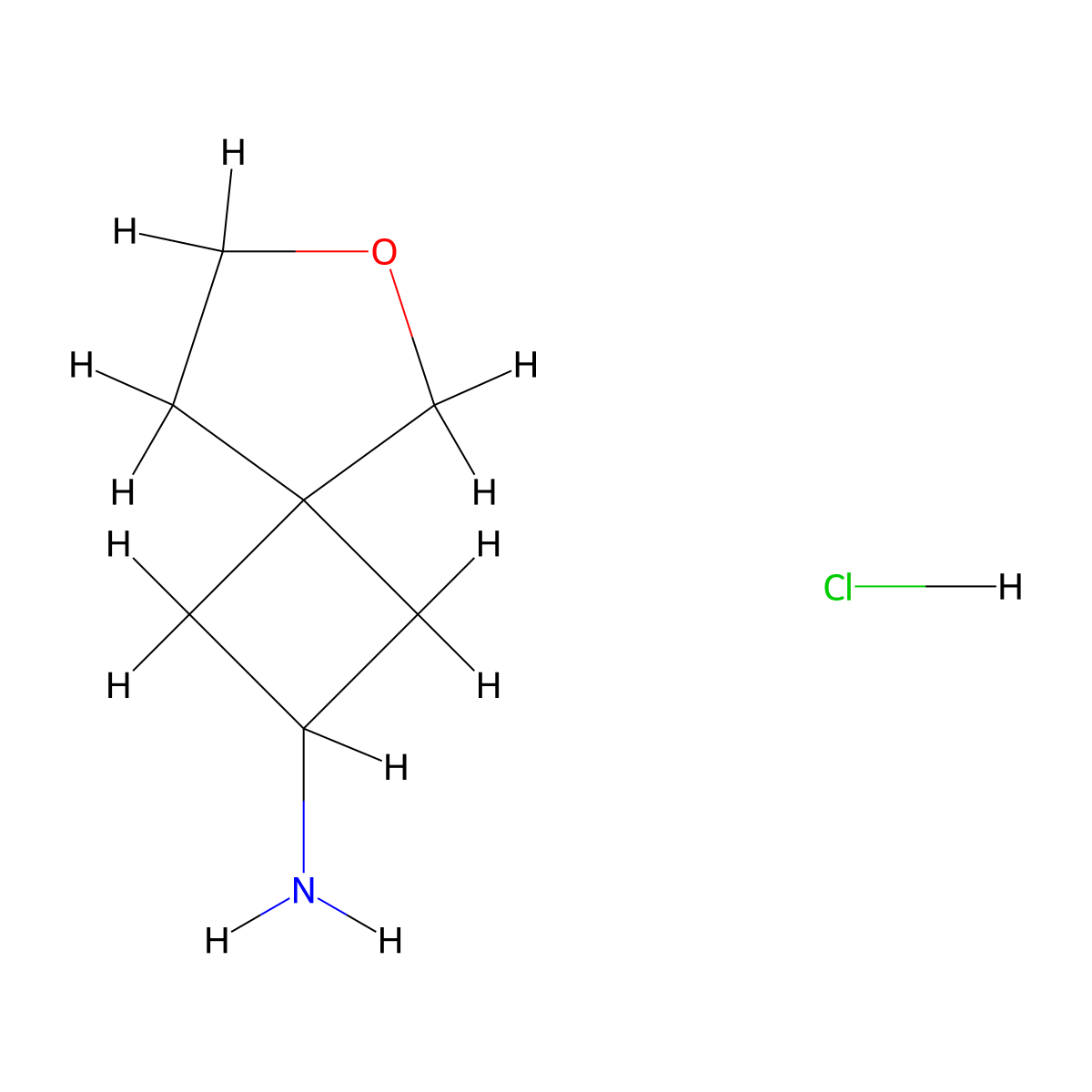 6-Oxaspiro[3.4]octan-2-amine hydrochloride molecular structure, CAS 2751620-51-4