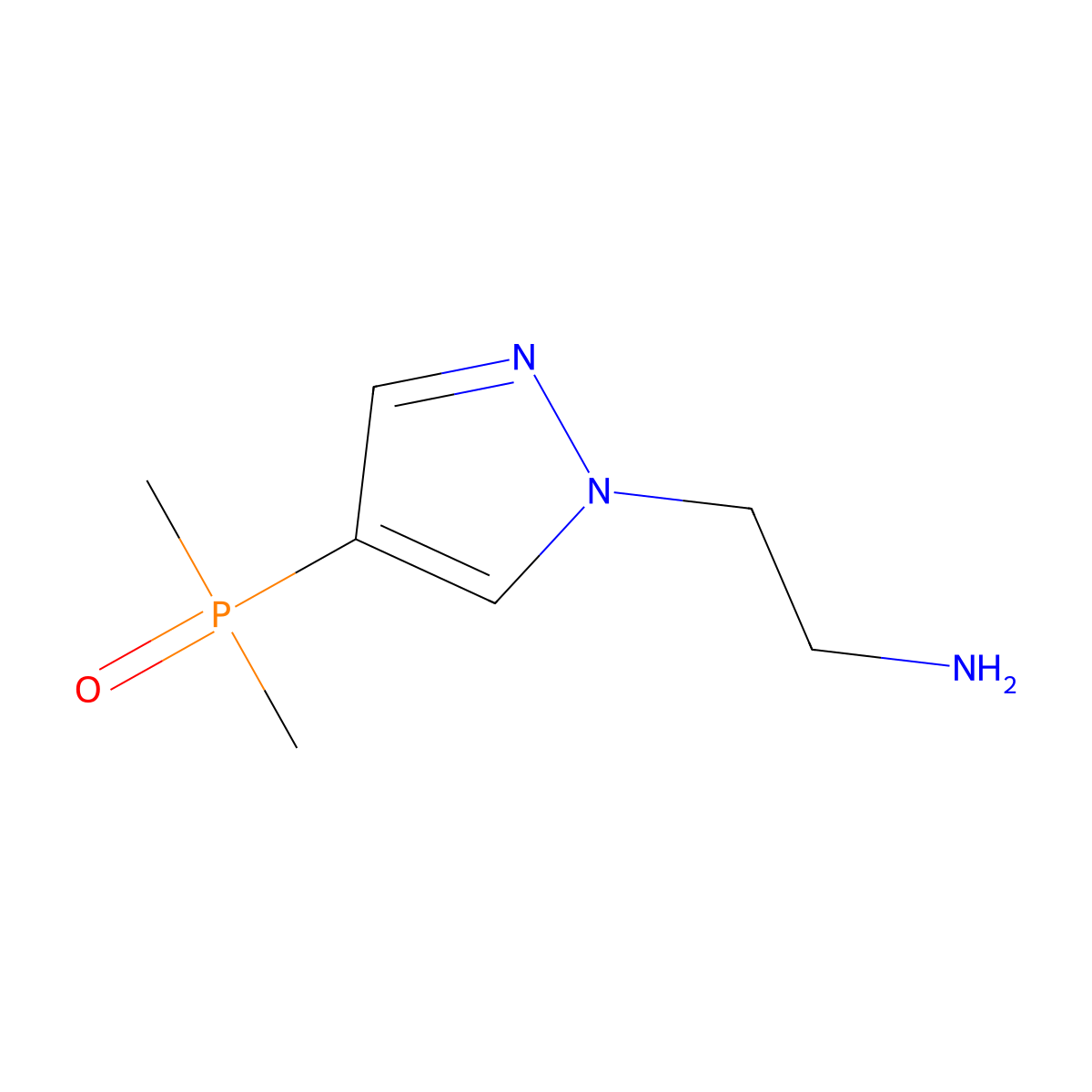 2-[4-(dimethylphosphoryl)-1H-pyrazol-1-yl]ethan-1-amine molecular structure, CAS 2751620-53-6