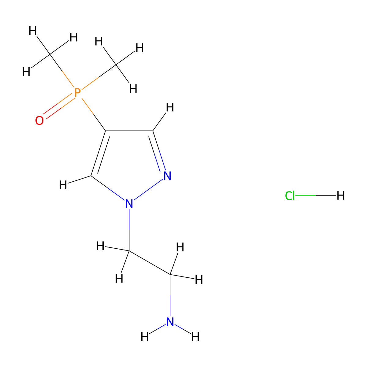 2-[4-(dimethylphosphoryl)-1H-pyrazol-1-yl]ethan-1-aminehydrochloride molecular structure, CAS 2751620-54-7