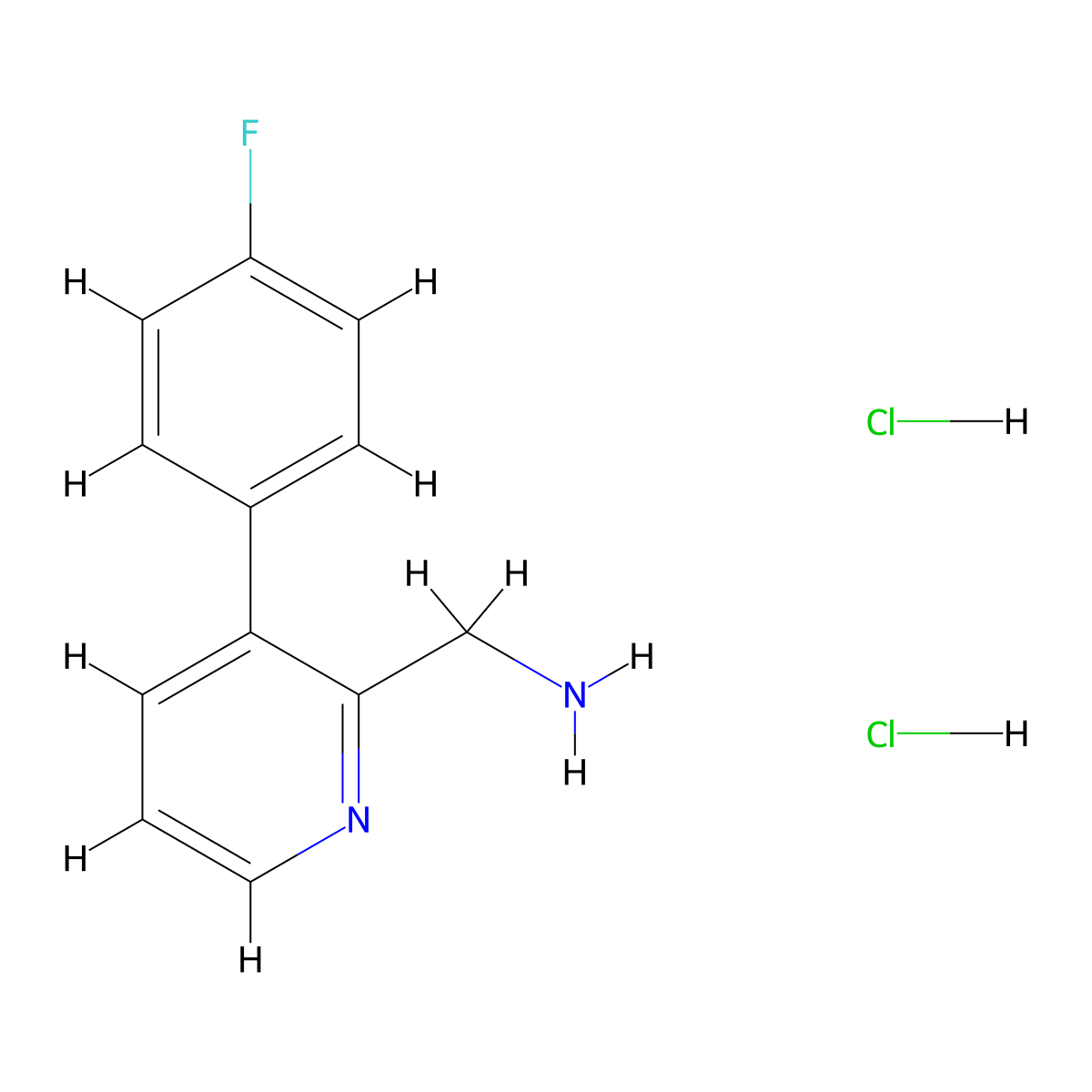 1-[3-(4-Fluorophenyl)pyridin-2-yl]methanaminedihydrochloride molecular structure, CAS 2751620-55-8