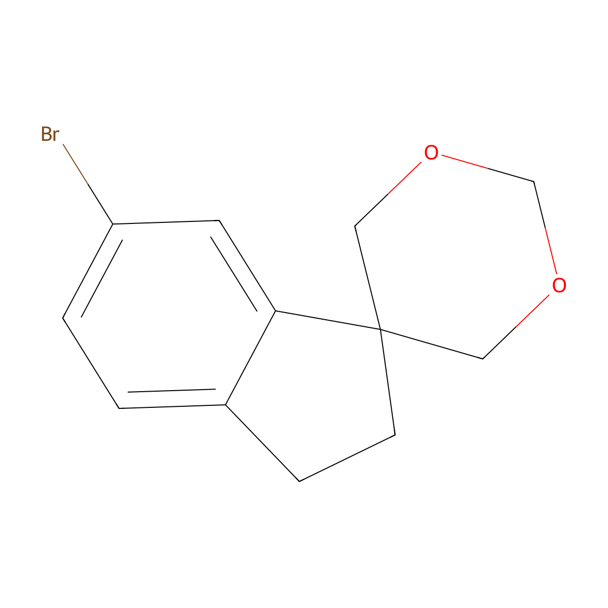 6'-Bromo-2',3'-dihydrospiro[1,5-dioxane-3,1'-indene] molecular structure, CAS 2751620-57-0