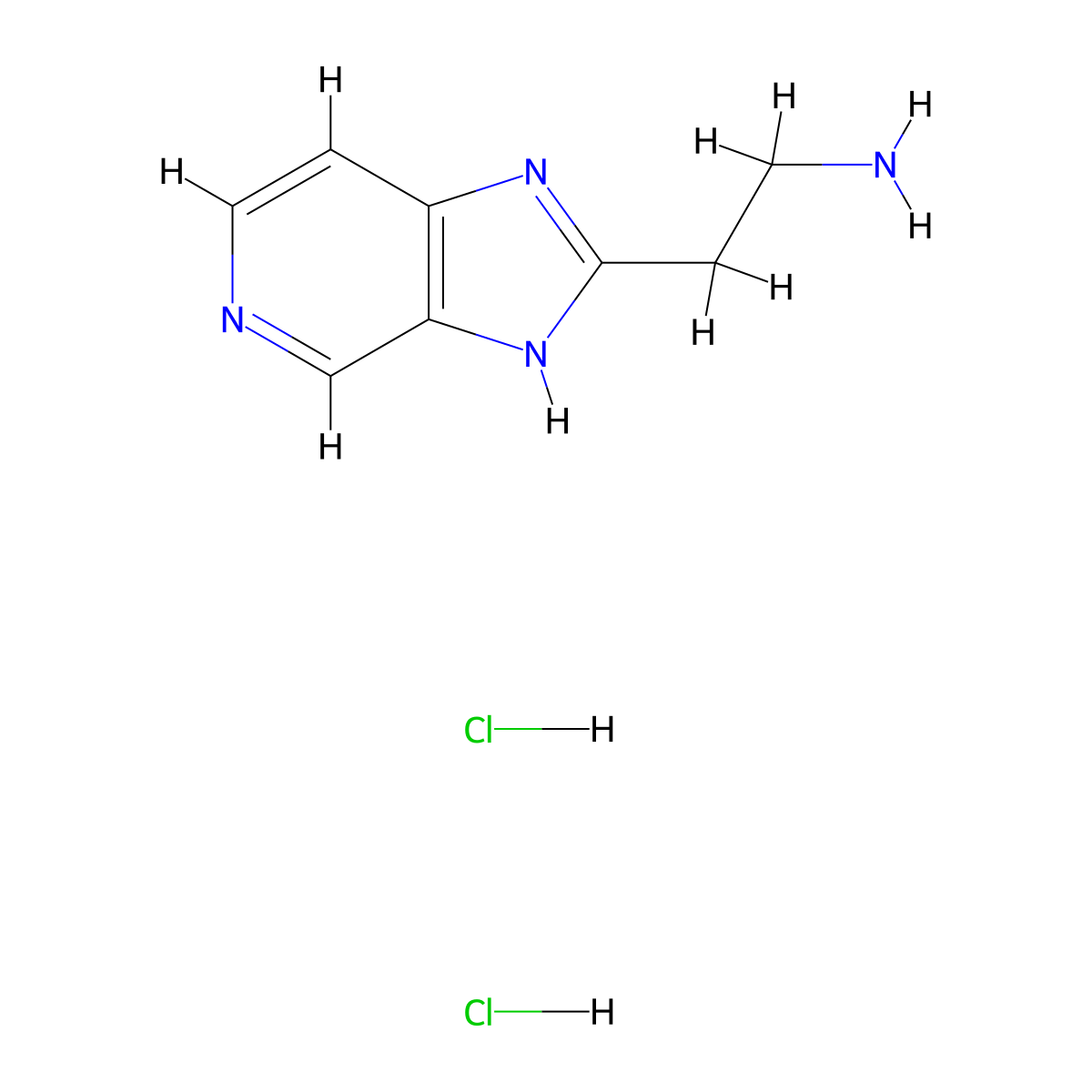 2-(3H-imidazo(4,5-c)pyridin-2-yl)ethan-1-amine dihydrochloride molecular structure, CAS 2751620-59-2