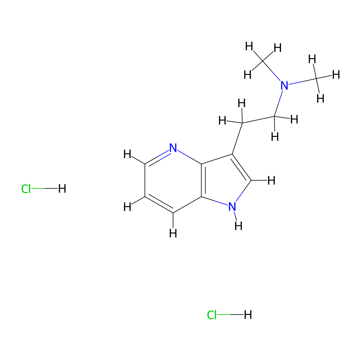 dimethyl(2-{1H-pyrrolo[3,2-b]pyridin-3-yl}ethyl)aminedihydrochloride molecular structure, CAS 2751620-62-7
