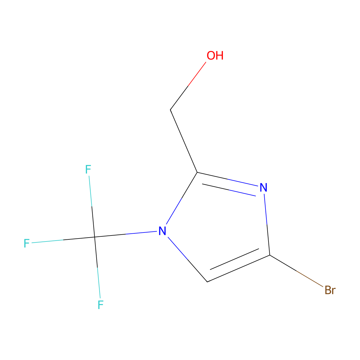 (4-bromo-1-(trifluoromethyl)-1H-imidazol-2-yl)methanol molecular structure, CAS 2751620-66-1