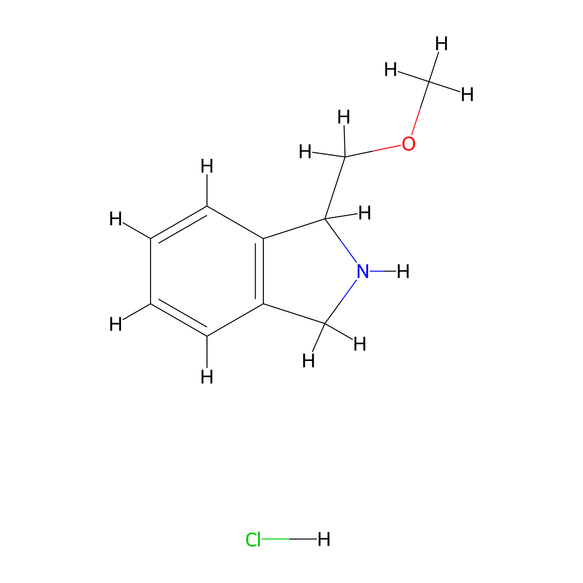 1-(methoxymethyl)-2,3-dihydro-1H-isoindolehydrochloride molecular structure, CAS 2751620-67-2