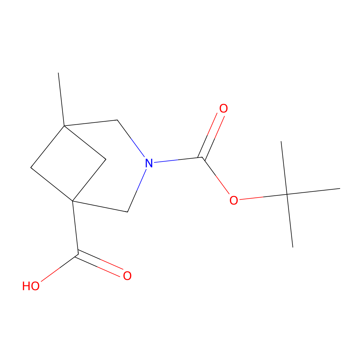 3-((Tert-butoxy)carbonyl)-5-methyl-3-azabicyclo(3.1.1)heptane-1-carboxylic acid molecular structure, CAS 2751620-68-3
