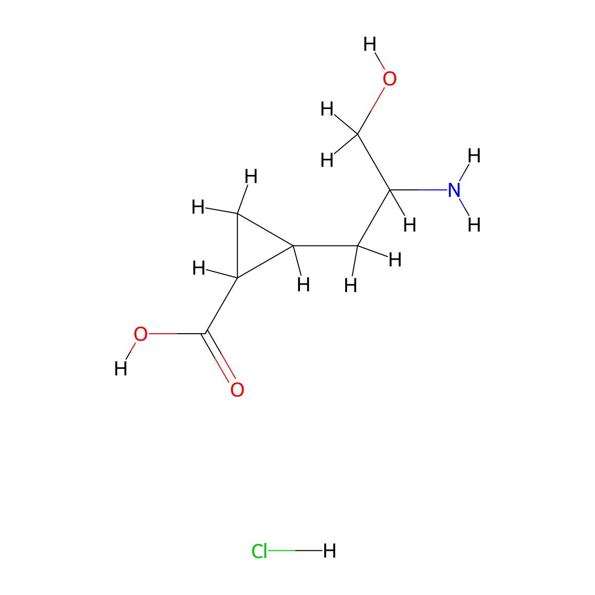 2-(2-Amino-3-hydroxypropyl)cyclopropane-1-carboxylic acid hydrochloride molecular structure, CAS 2751620-70-7