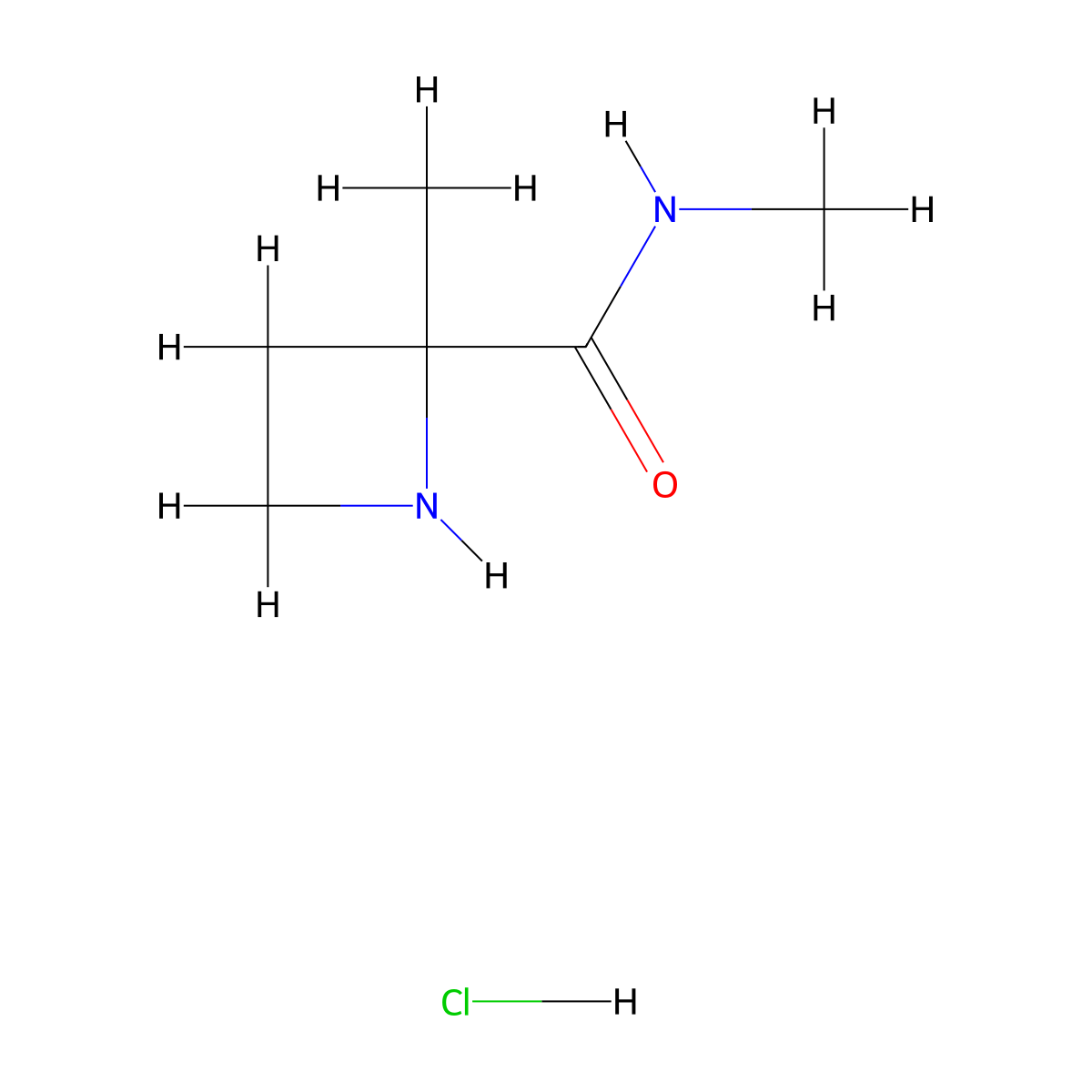 N,2-dimethylazetidine-2-carboxamide hydrochloride molecular structure, CAS 2751620-72-9