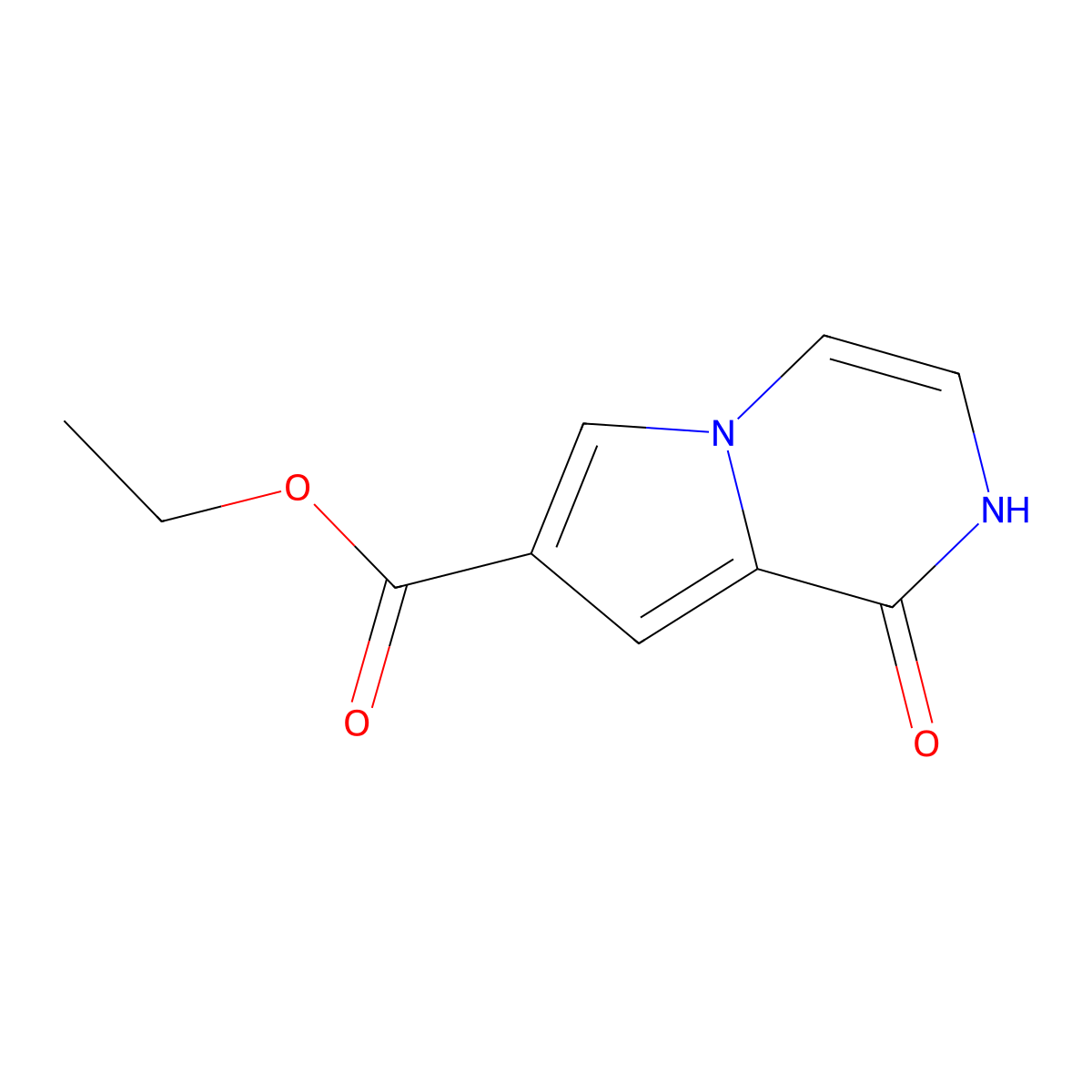 ethyl 1-oxo-1H,2H-pyrrolo(1,2-a)pyrazine-7-carboxylate molecular structure, CAS 2751620-76-3