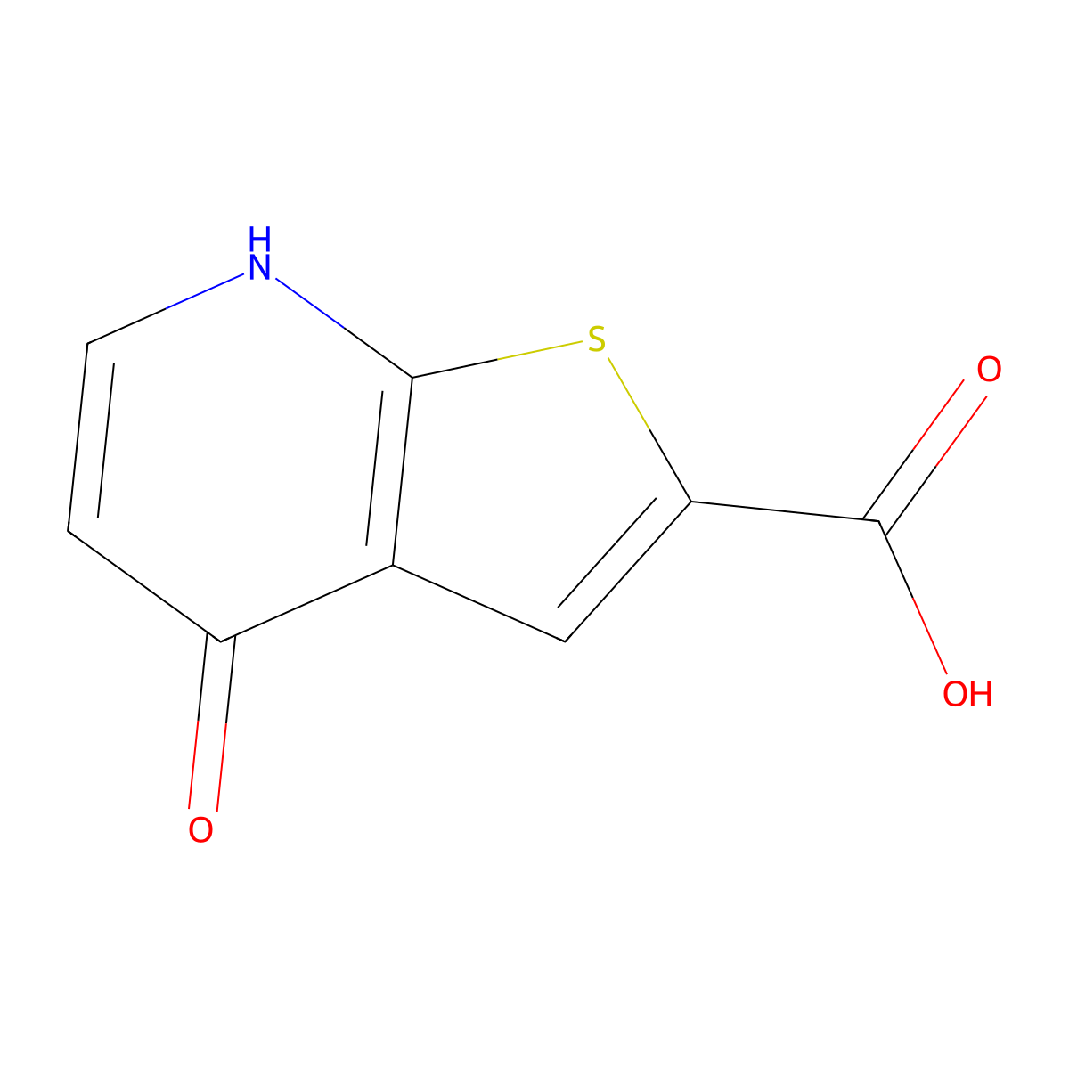 4-oxo-4H,7H-thieno[2,3-b]pyridine-2-carboxylicacid molecular structure, CAS 2751620-77-4