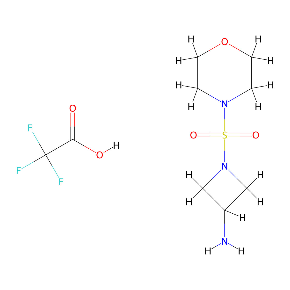 1-(Morpholine-4-sulfonyl)azetidin-3-amine,trifluoroaceticacid molecular structure, CAS 2751620-83-2