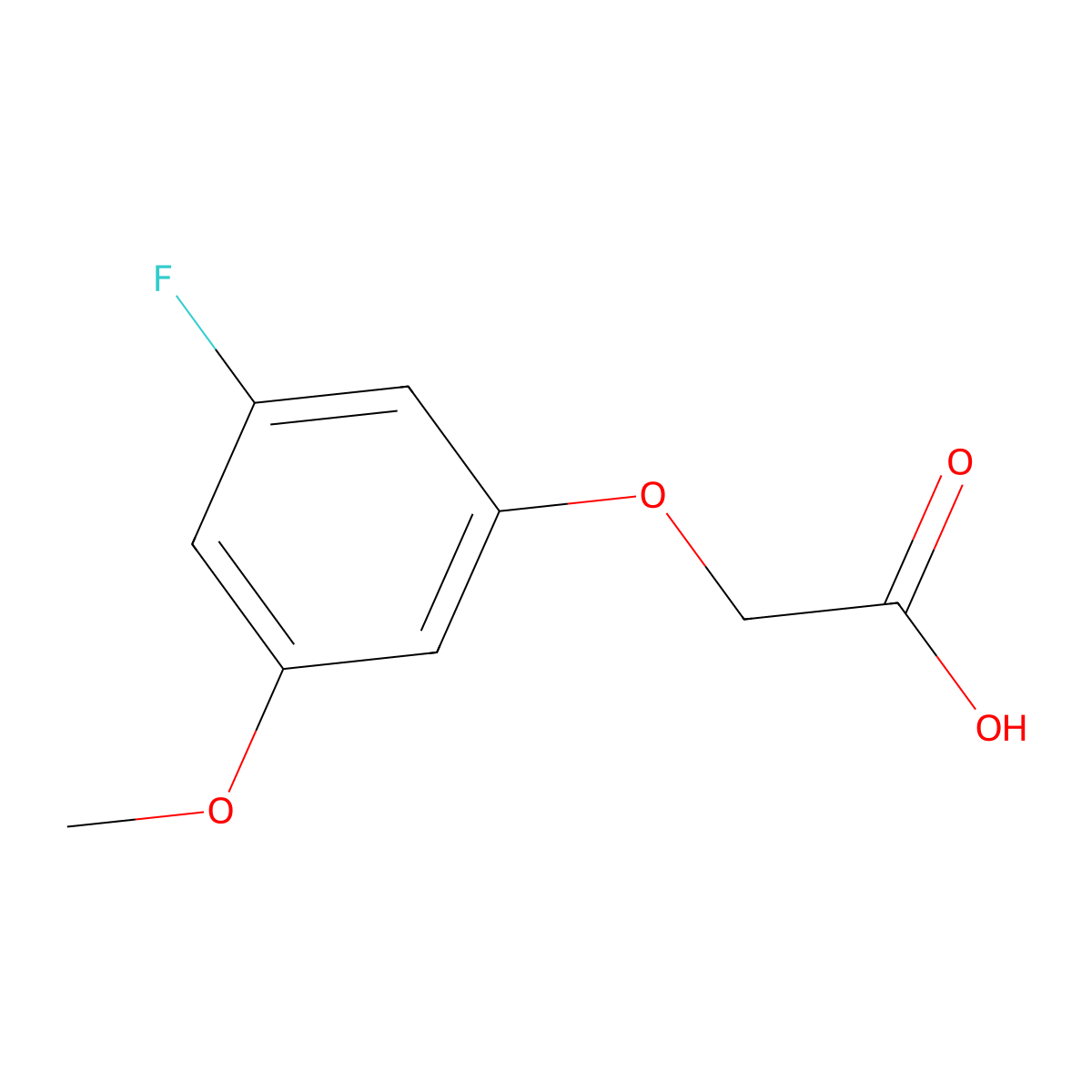 2-(3-Fluoro-5-methoxyphenoxy)acetic acid molecular structure, CAS 2751620-84-3