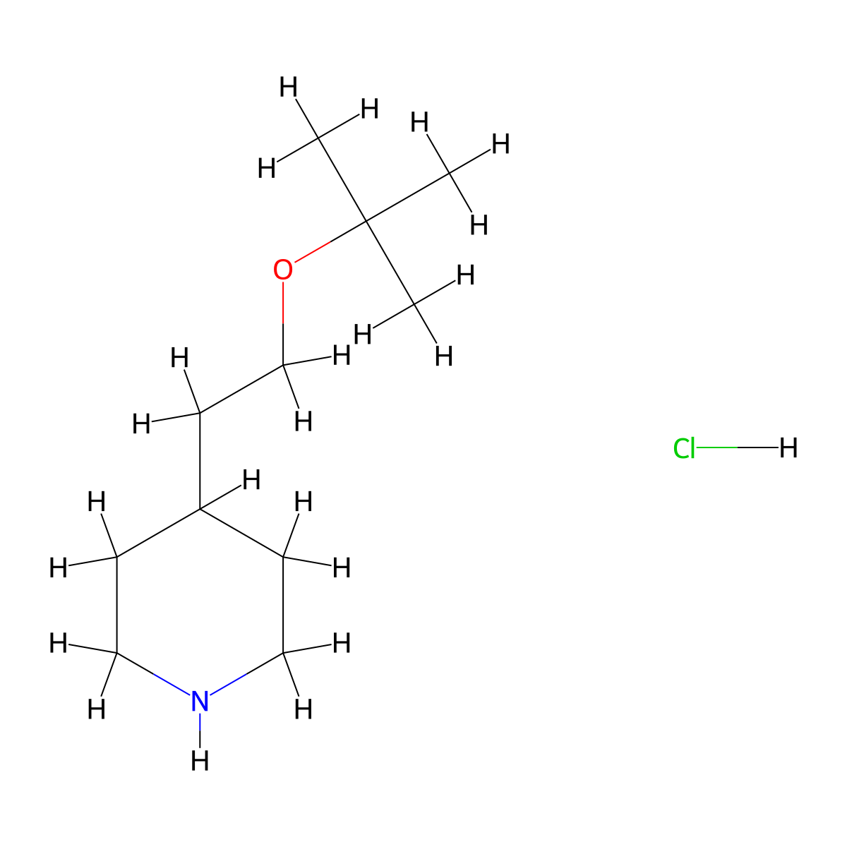 4-[2-(Tert-butoxy)ethyl]piperidinehydrochloride molecular structure, CAS 2751620-88-7