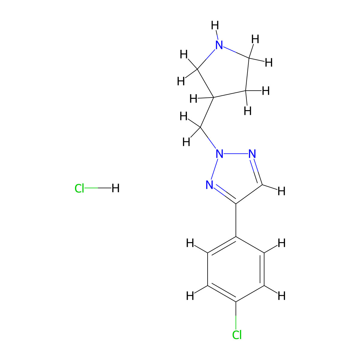 4-(4-chlorophenyl)-2-[(pyrrolidin-3-yl)methyl]-2H-1,2,3-triazolehydrochloride molecular structure, CAS 2751620-90-1