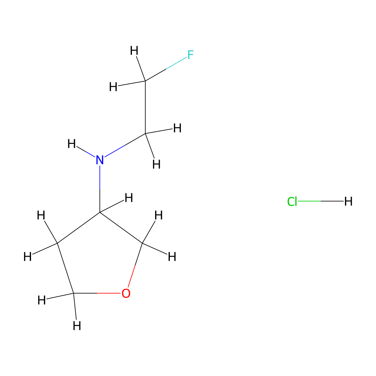 N-(2-fluoroethyl)oxolan-3-aminehydrochloride molecular structure, CAS 2751620-92-3