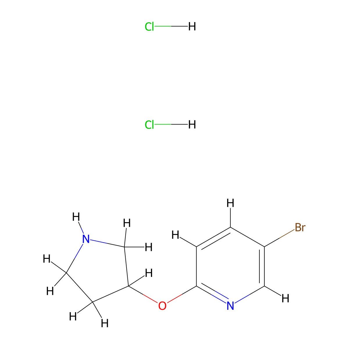 5-Bromo-2-(pyrrolidin-3-yloxy)pyridinedihydrochloride molecular structure, CAS 2751621-00-6