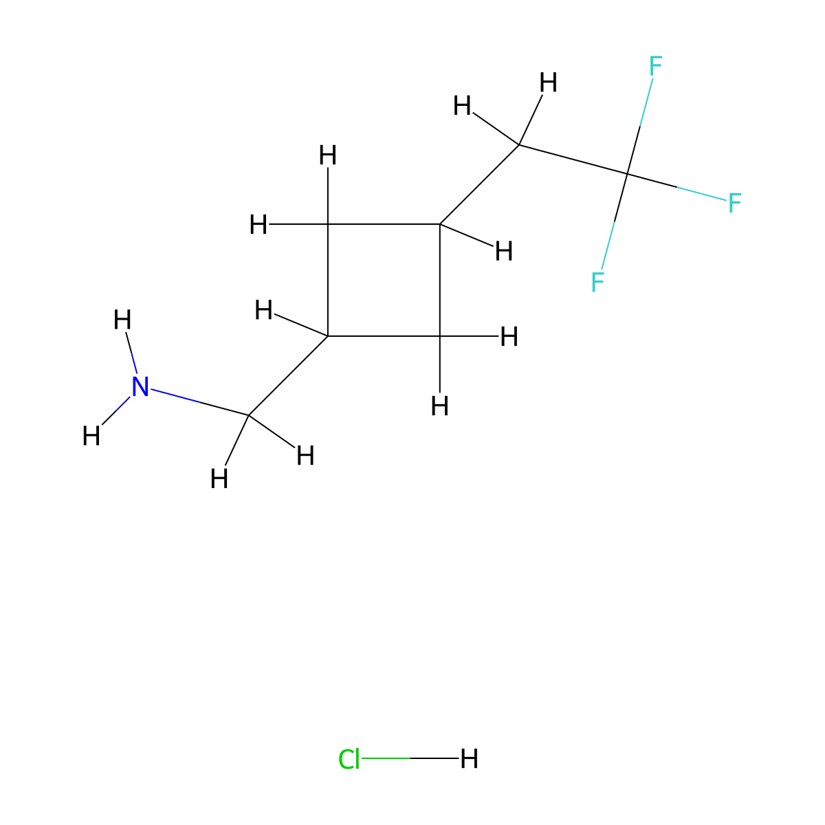1-[3-(2,2,2-Trifluoroethyl)cyclobutyl]methanamine hydrochloride molecular structure, CAS 2751621-02-8