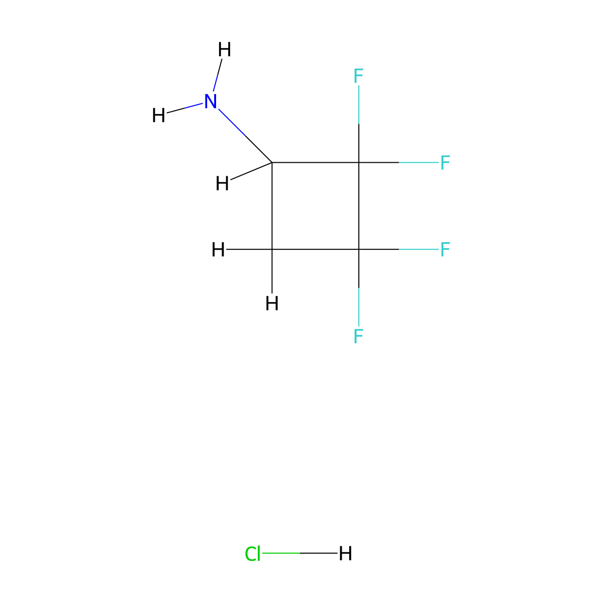 2,2,3,3-Tetrafluorocyclobutan-1-aminehydrochloride molecular structure, CAS 2751621-04-0