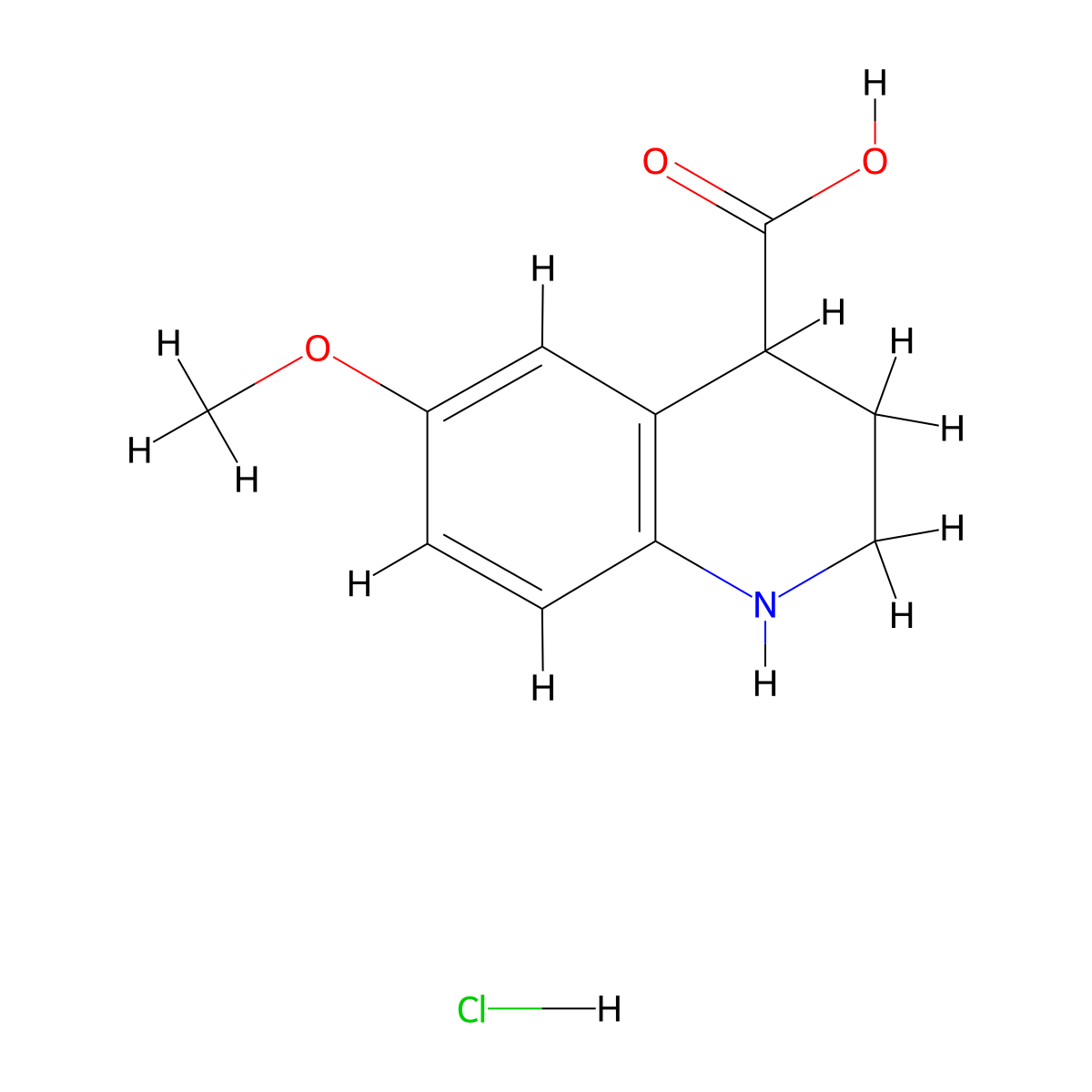 6-Methoxy-1,2,3,4-tetrahydroquinoline-4-carboxylic acid hydrochloride molecular structure, CAS 2751621-05-1
