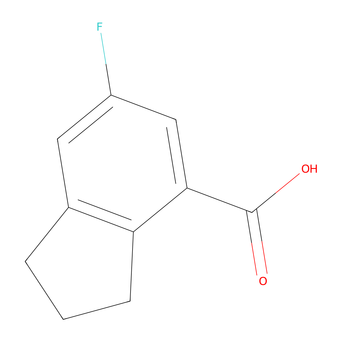 6-fluoro-2,3-dihydro-1H-indene-4-carboxylicacid molecular structure, CAS 2751621-13-1