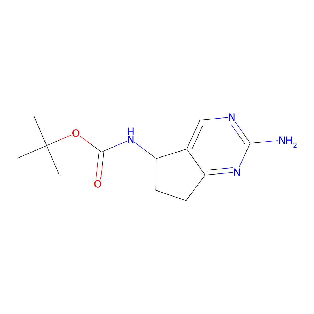 tert-butyl N-{2-amino-5H,6H,7H-cyclopenta[d]pyrimidin-5-yl}carbamate molecular structure, CAS 2751621-14-2