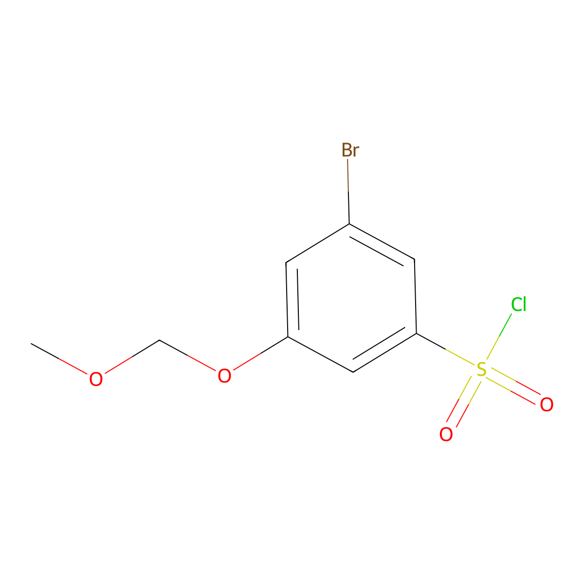 3-Bromo-5-(methoxymethoxy)benzene-1-sulfonyl chloride molecular structure, CAS 2751621-17-5