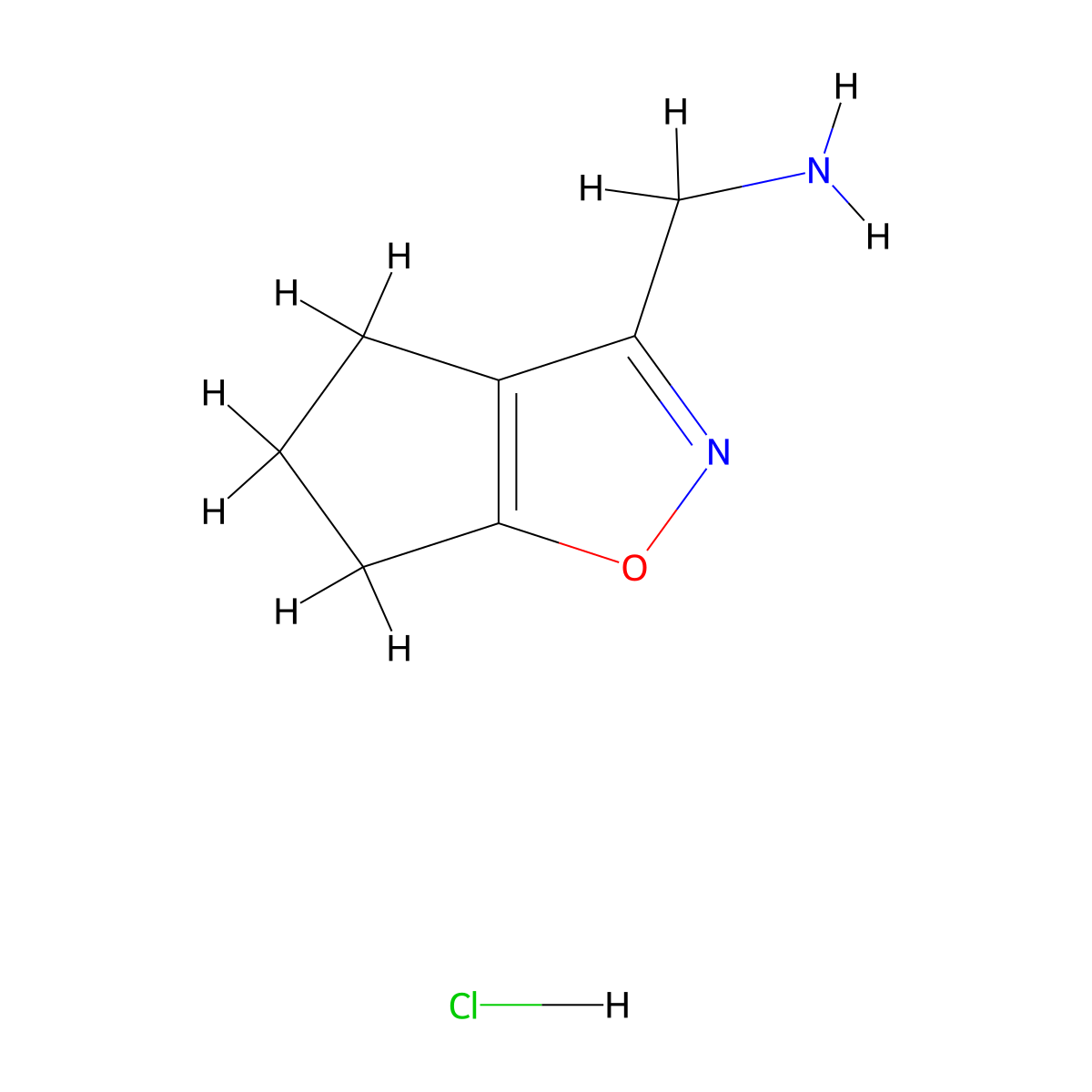 {4H,5H,6H-cyclopenta[d][1,2]oxazol-3-yl}methanaminehydrochloride molecular structure, CAS 2751621-18-6