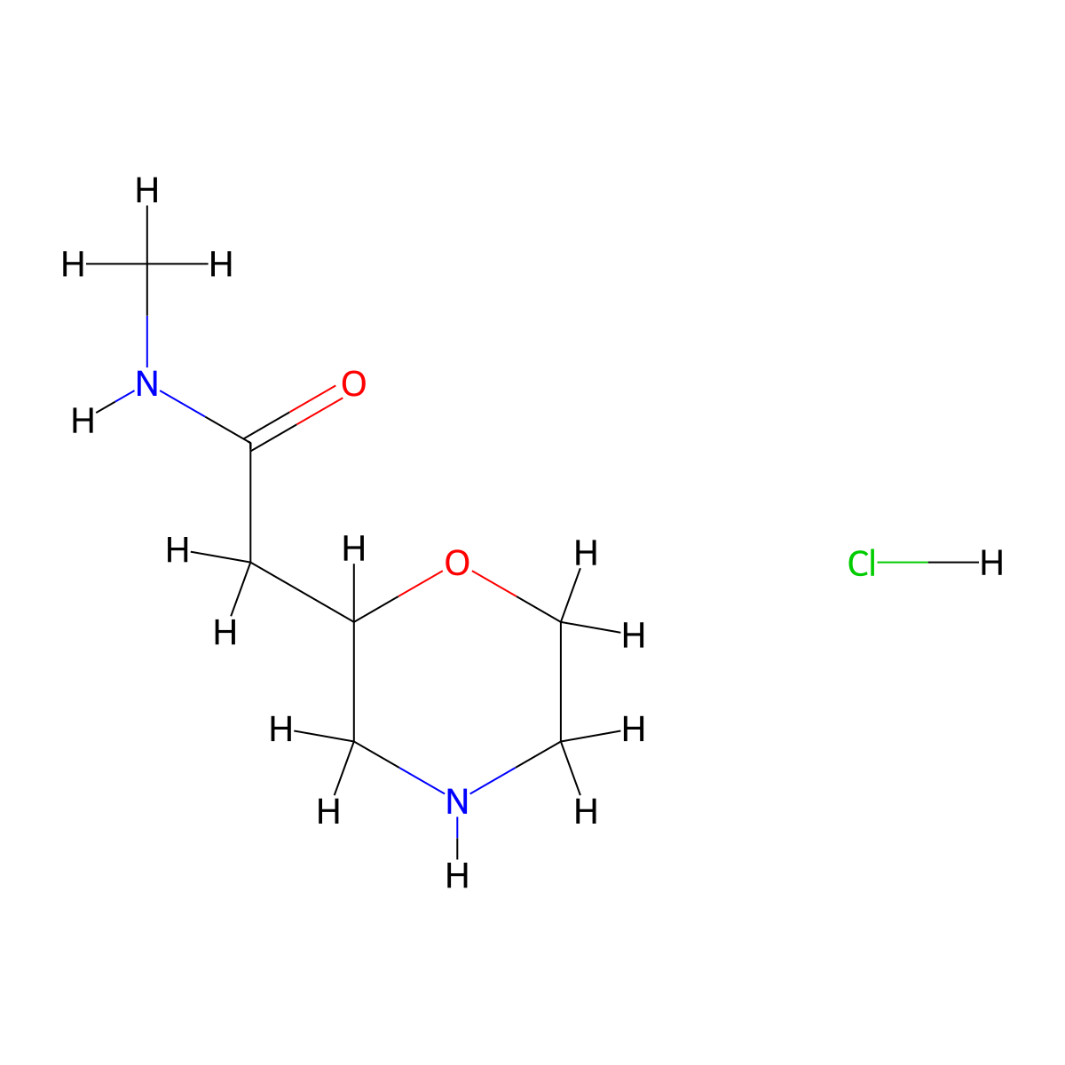 N-methyl-2-(morpholin-2-yl)acetamide hydrochloride molecular structure, CAS 2751621-19-7