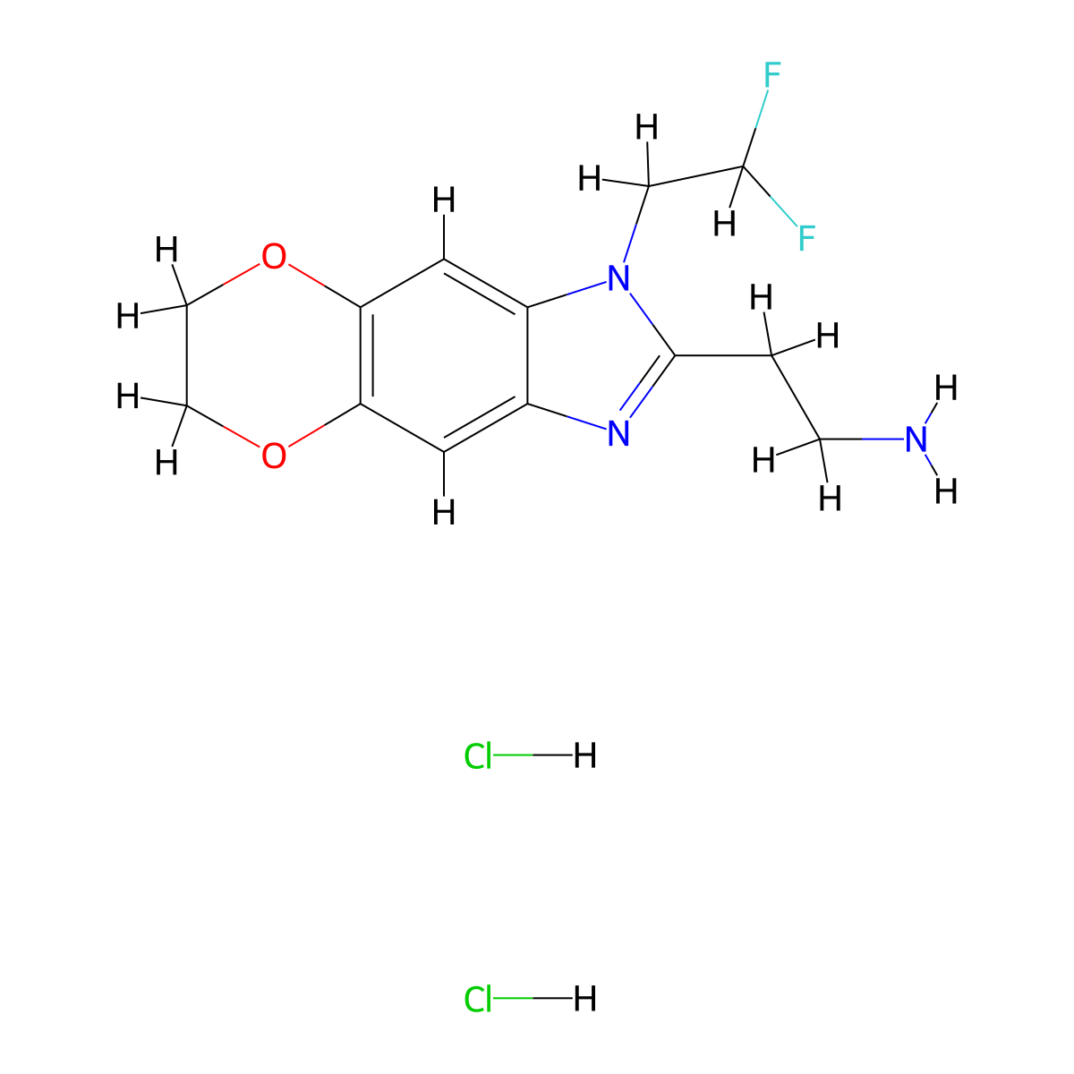 2-[6-(2,2-Difluoroethyl)-10,13-dioxa-4,6-diazatricyclo[7.4.0.0,3,7]trideca-1(9),2,4,7-tetraen-5-yl]ethan-1-aminedihydrochloride molecular structure, CAS 2751621-22-2