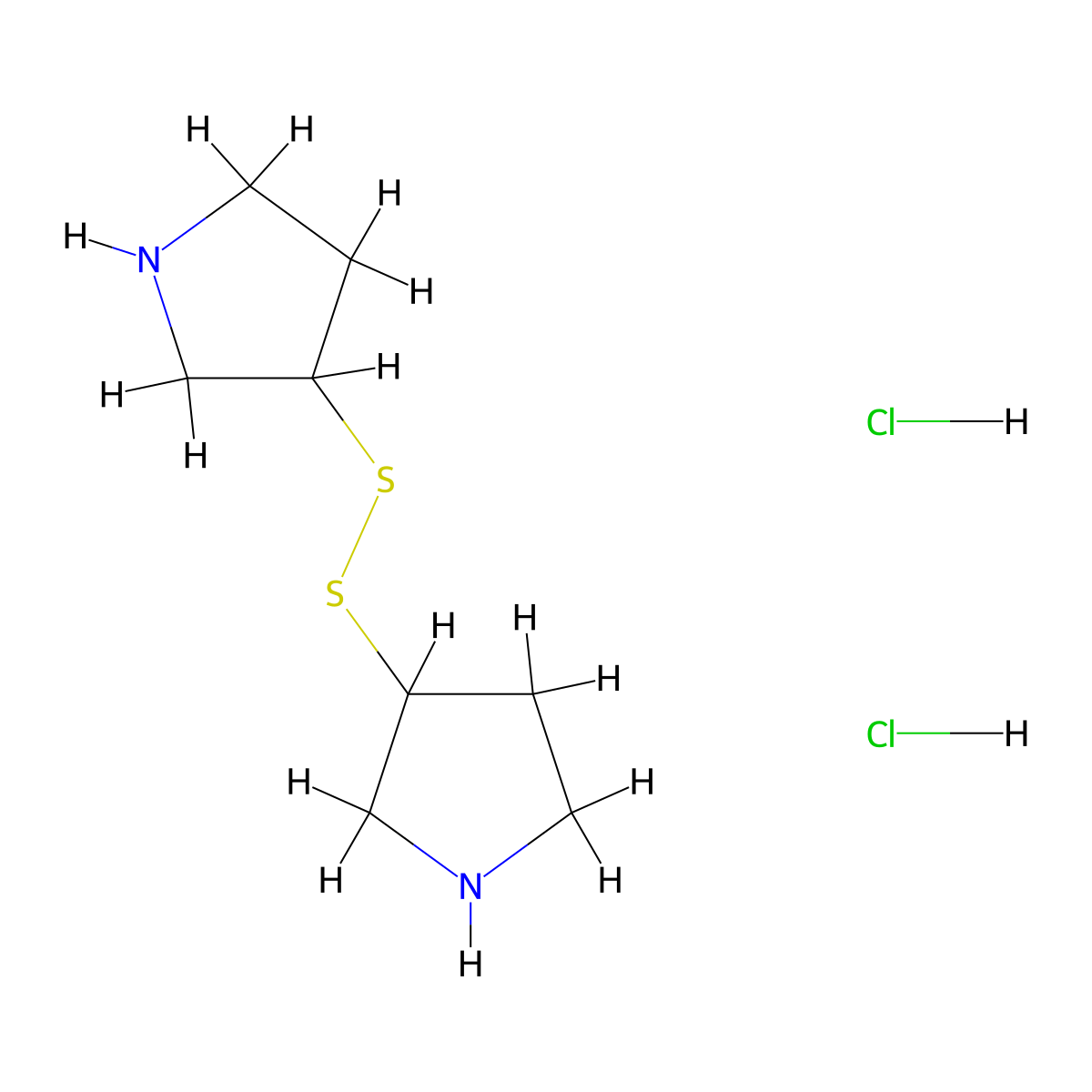 3-(Pyrrolidin-3-yldisulfanyl)pyrrolidinedihydrochloride molecular structure, CAS 2751621-24-4